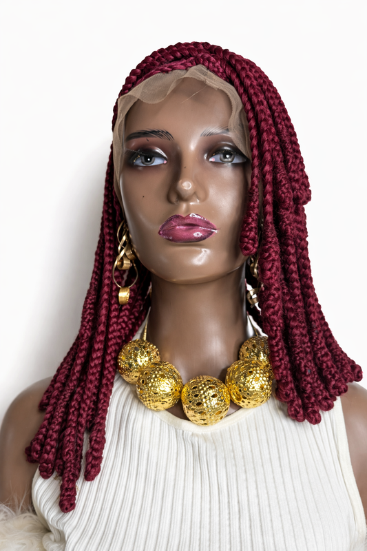 Zuri  braided wigs burgundy