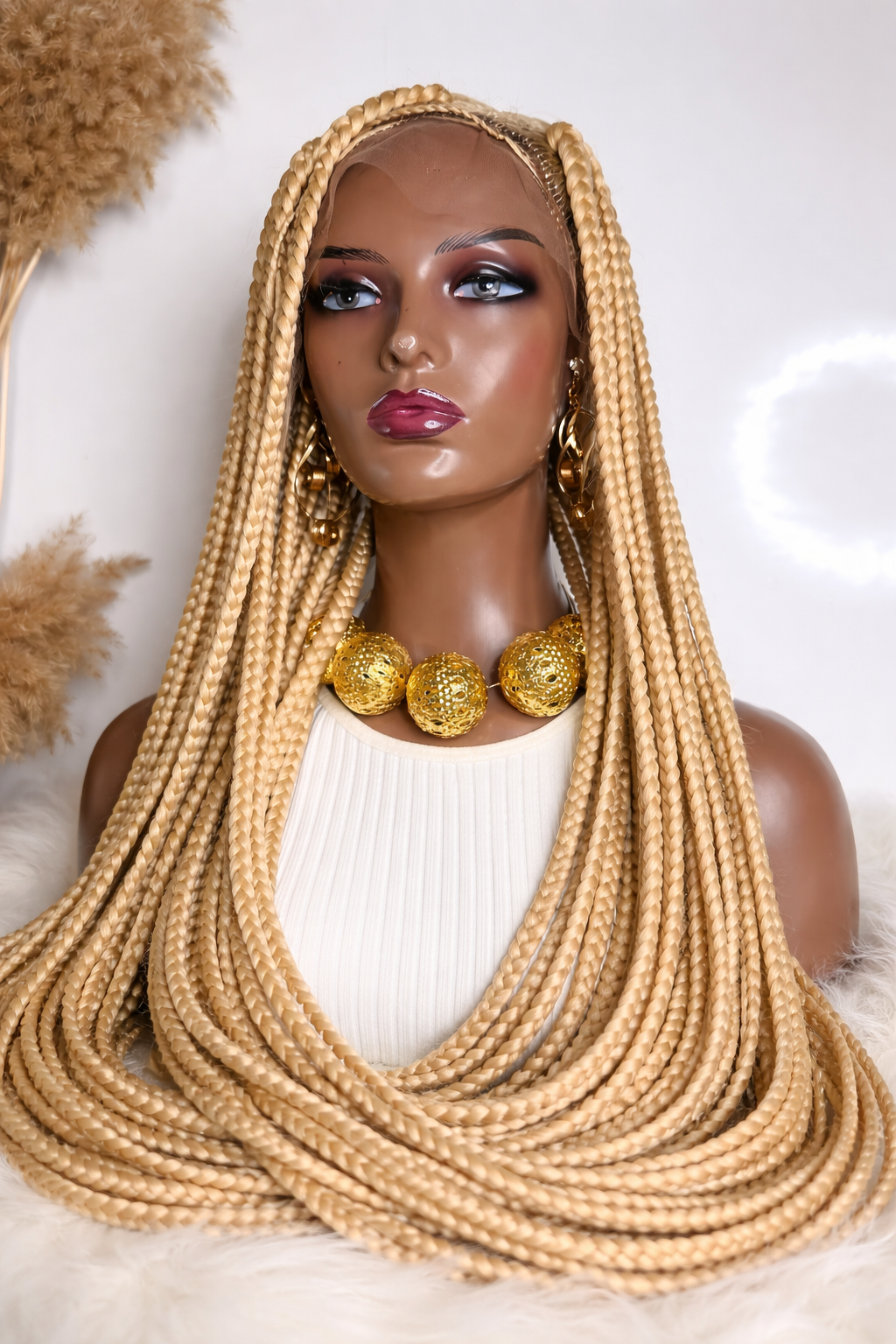 Luxury Blonde Box Braided Wig – Pre-Styled, Lightweight & Ready-to-Wear